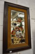 An ornate late Victorian etched and painted mirror.