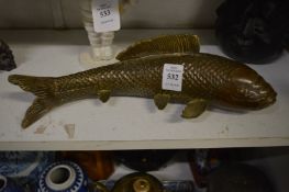 Japanese style bronze model of a carp.