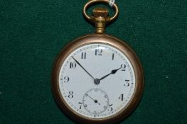 A gold plated pocket watch.