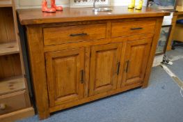 Modern oak sideboard.