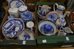 Quantity of blue and white china.