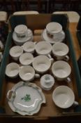 Quantity of Villeroy & Boch House and Garden Collection cups and saucers together with a Herend leaf