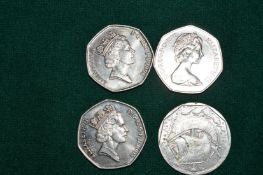 Four fifty pence pieces.