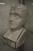 A pottery phrenology head.