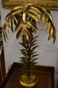 A palm tree table lamp.