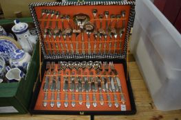 A cased canteen of cutlery.