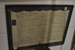 Three framed and glazed indentures.
