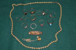 A collection of 9ct gold jewellery.