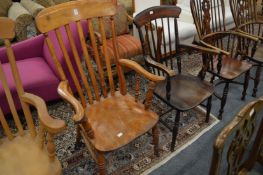 Two 19th century Windsor armchairs.