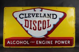 A LARGE VINTAGE CLEVELAND ALCOHOL FOR ENGINE POWER ENAMEL SIGN. 1.5m x 1.83m.