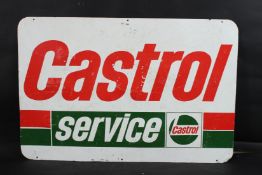 A LARGE VINTAGE CASTROL SERVICE ENAMEL SIGN. 60cms x 92cms.