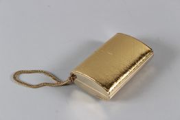 A JIMMY CHOO GILT EVENING PURSE. 15cms long, with dust bag.