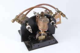 A TWIN CYLINDER DOUBLE ACTING OSCILLATING BOILER FEED PUMP, suitable for a 30ft boat. 23cms x