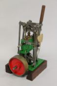 STEVEN'S LINK REVERSING AMERICAN STYLE ENGINE for a 10ft steamboat. 55cms x 25cms.
