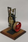 A MODEL OF AN AMERICAN SLIDE VALVE ENGINE. 41cms x 30cms.