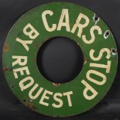 A VINTAGE RAILWAY CIRCULAR METAL SIGN 