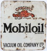A VINTAGE MOBILOIL VACUUM OIL COMPANY LTD ENAMEL SIGN. 50cms x 46cms.