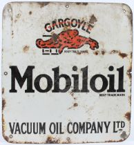A VINTAGE MOBILOIL VACUUM OIL COMPANY LTD ENAMEL SIGN. 50cms x 46cms.