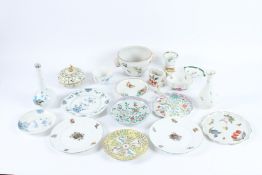 A COLLECTION OF TWELVE VARIOUS PIECES OF HEREND PORCELAIN.