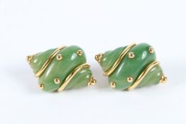 KENNETH LANE, A PAIR OF SILVER EAR CLIPS. Signed.