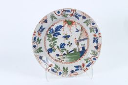A GOOD ENGLISH DELFT DISH. 33cms diameter.