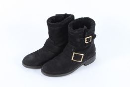 JIMMY CHOO SUEDE BOOTS. Size 37.