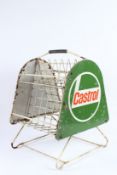 A GREEN CASTROL OIL BOTTLE STAND. 50cms high.