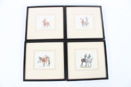 L. MIZEN. Four Polo watercolours. Signed and dated '86. 9cms x 10cms.