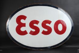 A LONG VINTAGE OVAL ESSO ENAMEL SIGN. 1m x 1.5m.