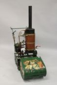 A STEAM LAWNMOWER, very loosely copying the Leyland lawnmower, Circa. 1860, driven by a single