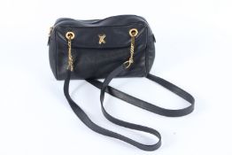 A PALOMA PICASSO BLACK LEATHER BAG. 30cms high.
