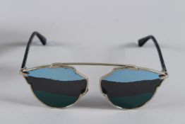 A PAIR OF CHRISTAN DIOR SUNGLASSES AND CASE.