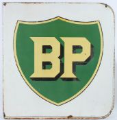A LARGE VINTAGE BP ENAMEL SIGN. 90cms x 86cms.