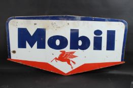 A LONG VINTAGE DOUBLE SIDED MOBIL SIGN. 70cms X 4m.