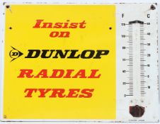 A VINTAGE DUNLOP RADIAL TYRES ENAMEL SIGN. 50cms x 67cms.
