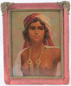 POLISH SCHOOL (LATE 19TH EARLY 20TH CENTURY) Arab nude female oil on board, reverse with inscription