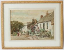 JOHN GUTTERIDGE SYKES 'Blackfrae Village Scotland' watercolour signed bears label on backing board