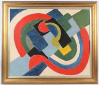 MANNER OF DELAUNEY Abstract composition oil on canvas 75.5 x 62.5cm