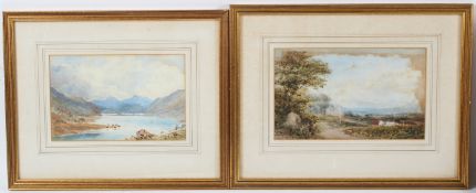 W B CAMPBELL (19TH CENTURY) Mountain landscapes pair of watercolours, 16 X 25cm (a/f 2)
