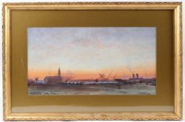 ODIN ROSENVINGE (1880-1957) 'Kantara' Suez Canal watercolour signed, inscribed and dated 1918 23 x