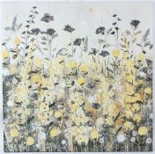 JANE MORGAN 'Spring Grass' printed canvas unframed 80 x 80cm