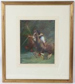 CIRCLE OF KLAUS PHILP Polo players in action coloured chalks 33 x 26cm