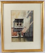 EDWARD SEAGO (1910-1972) 'Venetian Balcony' watercolour Spink Gallery label verso 38 x 26.5cm