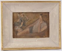 MAURICE FEILD (1905-1988) 'Kate, Janet' oil on board inscribed verso 10.5 x 15cm