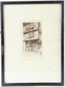 EDWARD J CHERRY St Bartholomew's Gateway, London etching signed in pencil 14.5 x 8.5cm plate