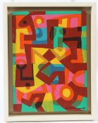 GABRIEL WEISSMANN (1944-1997) ''Equivocal Joke' oil on board signed and dated 1977 inscribed verso