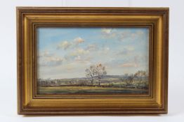 EDWARD STAMP (b.1939) 'April Morning Stewkley Bucks' oil on board signed and dated 1998 inscribed