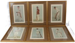 SIX VANITY FAIR SPY CRICKET PRINTS 'A Flannelled Fighter', dated 1902 'In his father's steps', dated