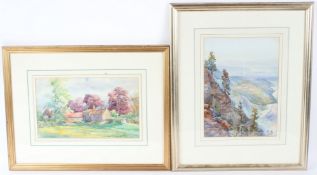 MRS NORMAN BENNETT (EARLY 20TH CENTURY) 'Naini Tal, Utter Pradesh' mountain landscape, 32.5 x 24cm