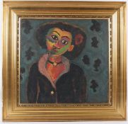 EXPRESSIONIST SCHOOL (20TH CENTURY) Portrait of a woman oil on canvas 55 x 58cm